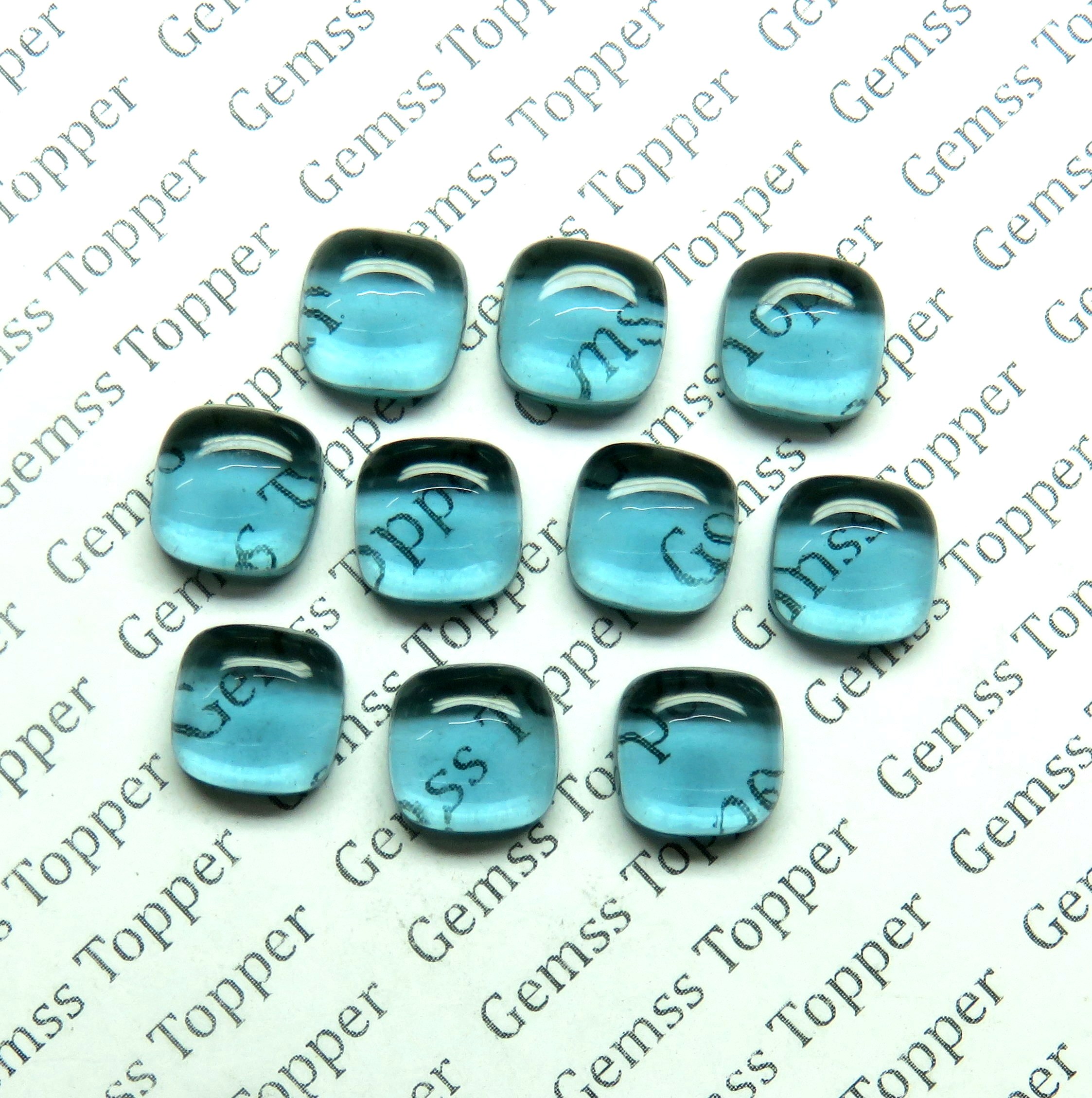 London Blue Topaz 10x10 mm Cushion Cabochon